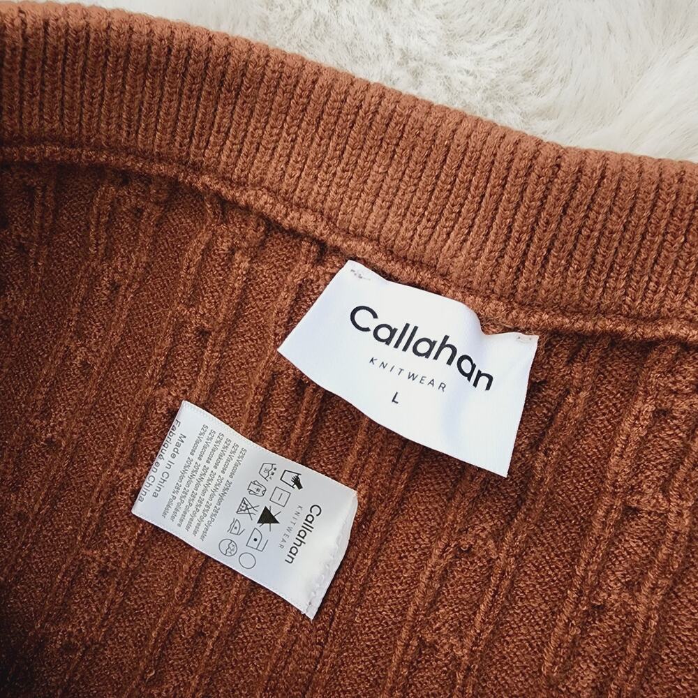 NWT Callahan Revolve Winona Cable Knit Sweater Shorts Root Beer Brown L - Picture 7 of 9